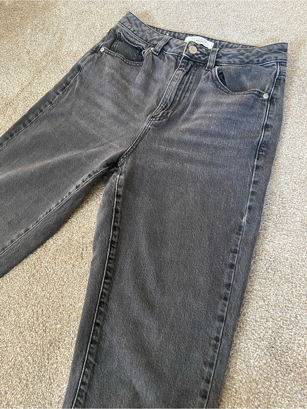 Dynamite High Waist Mom Jeans Washed Black Straight Leg Denim - Picture 5 of 11